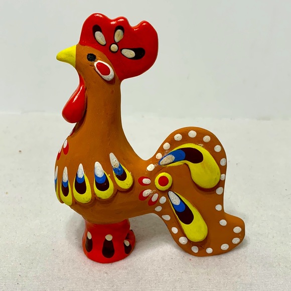 Clay Russian figurine Dymkovo Rooster toy vintage Ceramics